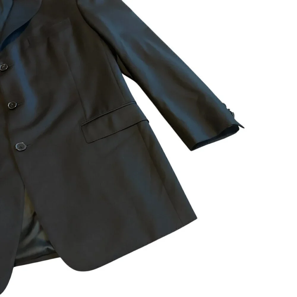 Ermenegildo Zegna Black Button-Down Blazer Jacket Sport Coat Classic Size 44R